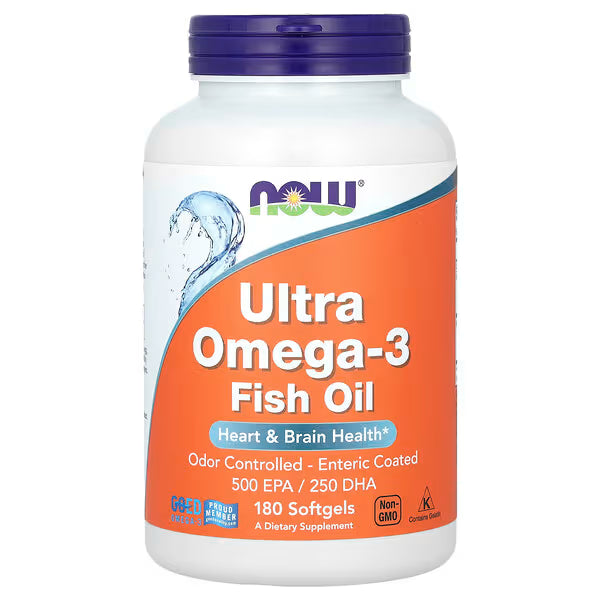 NOW Foods, Ultra Omega-3 Fish Oil, 180 Softgels