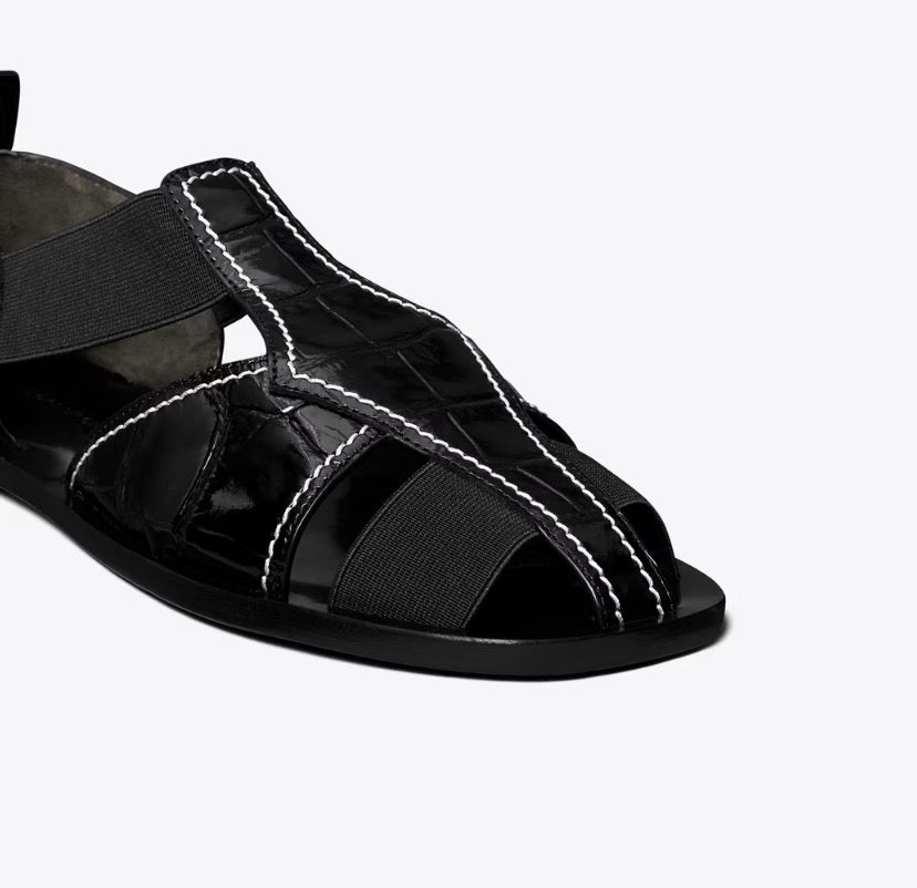 TORY BURCH FISHERMAN SANDAL  -  perfect black