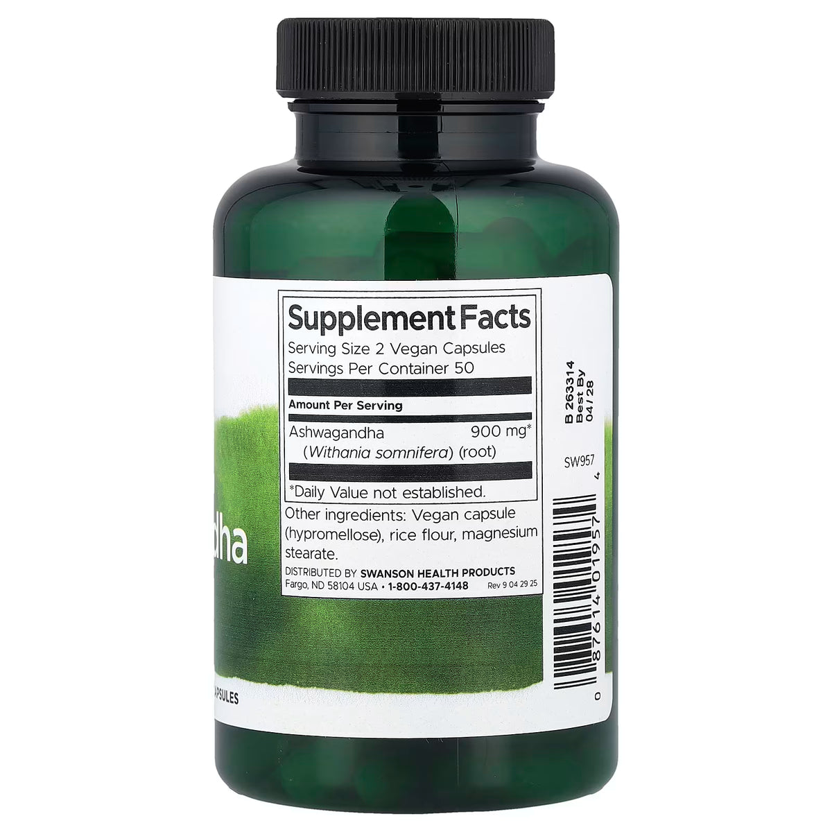 Swanson Vitamins, Full Spectrum® Ashwagandha, 450 mg, 100 Vegan Capsules