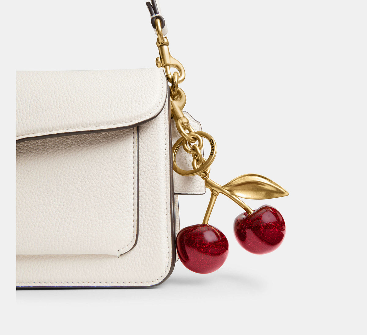 Coach Cherry Bag Charm - Brass/Red Apple
