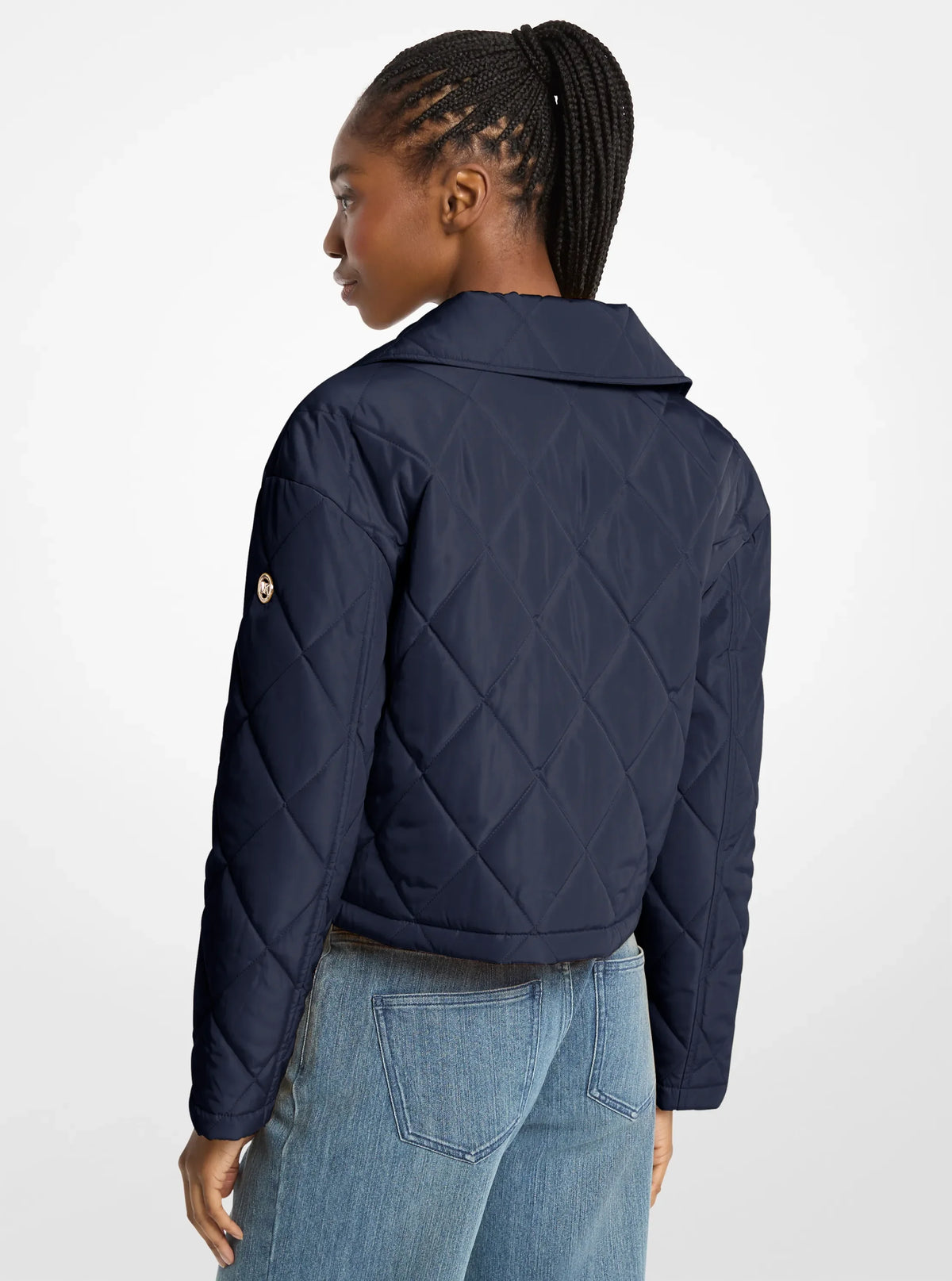 Michael Kors Cropped Quilted Jacket-MIDNIGHTBLUE