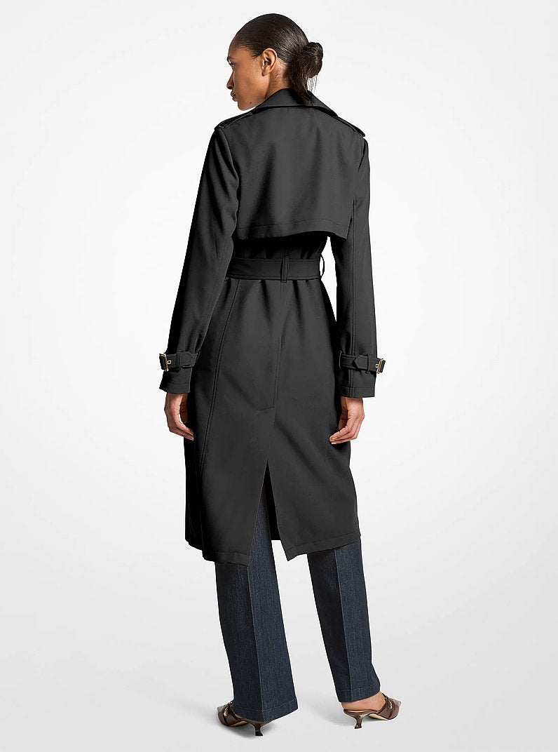 Michael Kors Drapey Trench Coat-BLACK