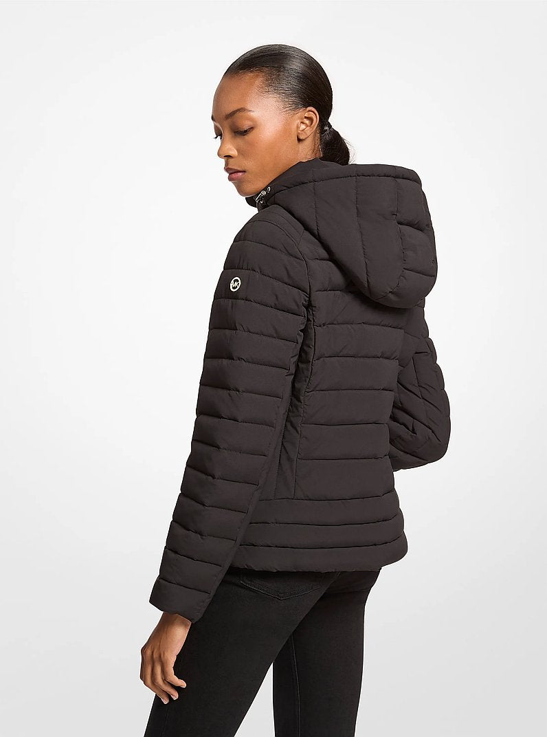 Michael Kors Chevron Quilted Jacket-BLACK