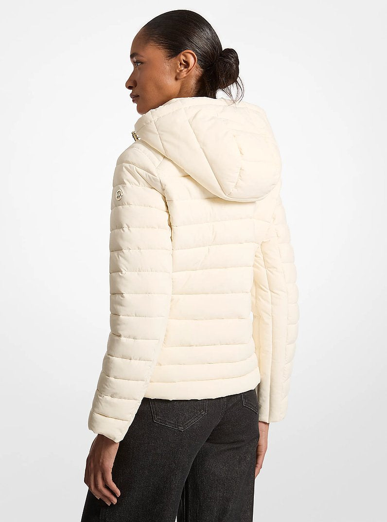 Michael Kors Chevron Quilted Jacket-BONE