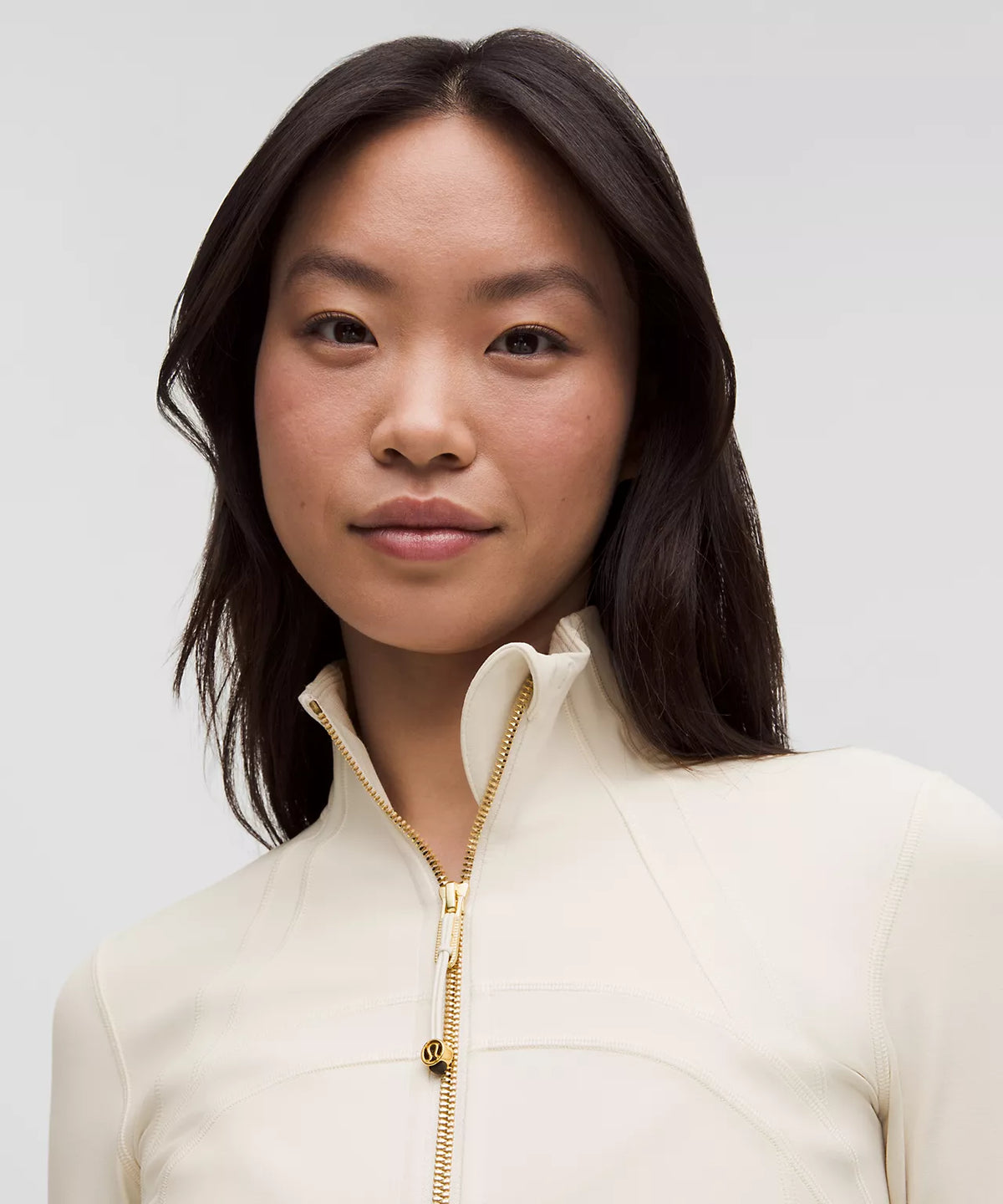 Lululemon Define Cropped Jacket Nulu  -  Light Ivory/Gold/Gold