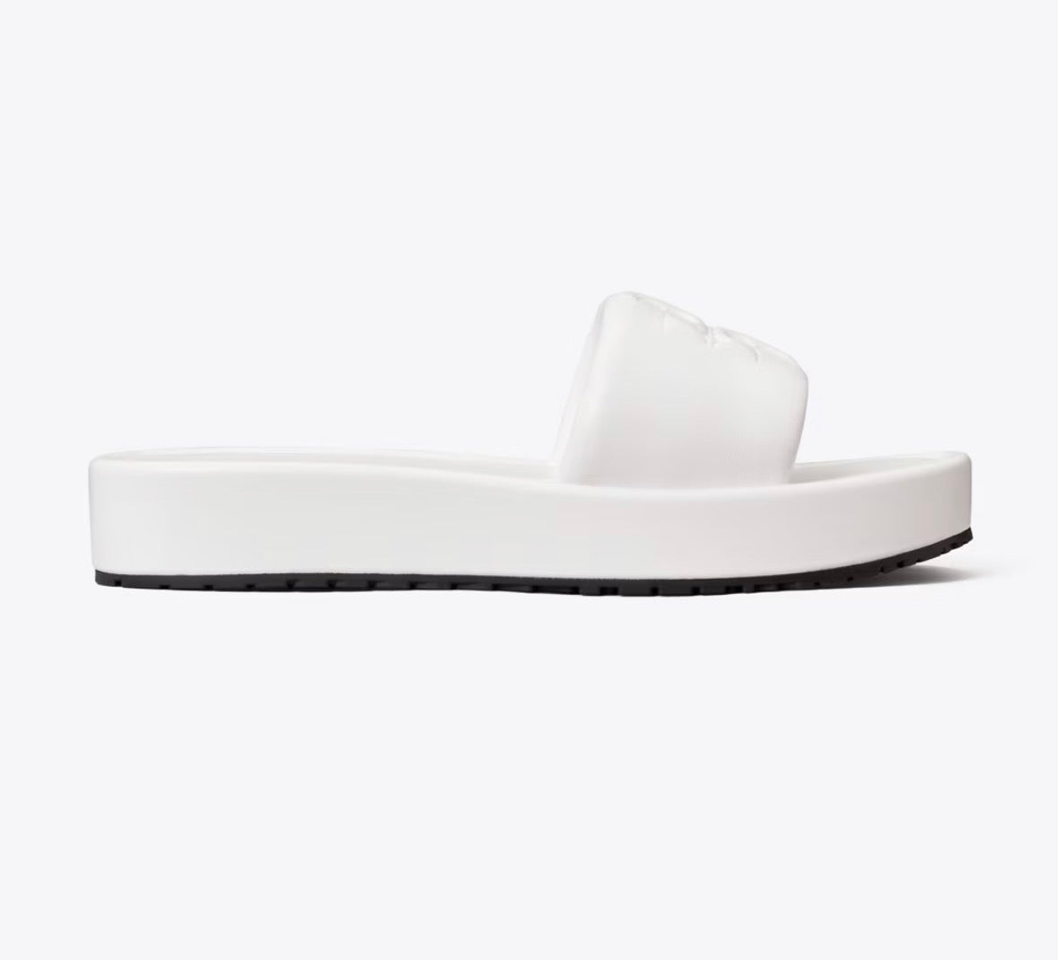 TORY BURCH DOUBLE T SPORT PLATFORM SLIDE  -  cirrus cloud