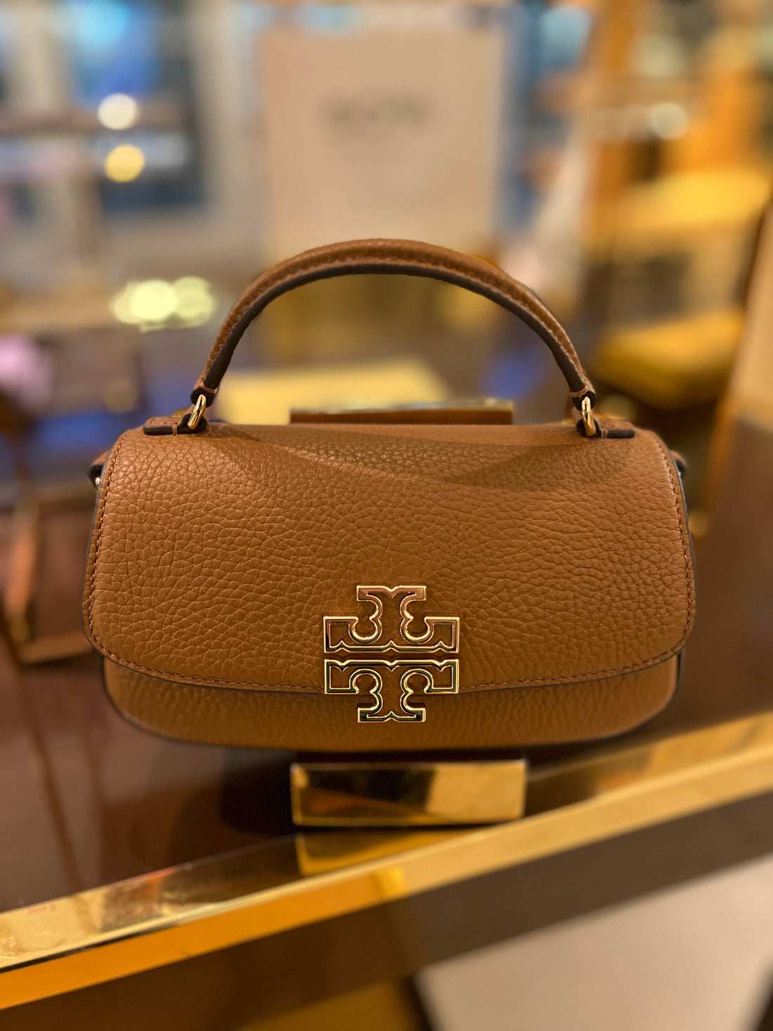 Tory Burch Britten Mini Top Handle Taba Kadın Deri Çanta