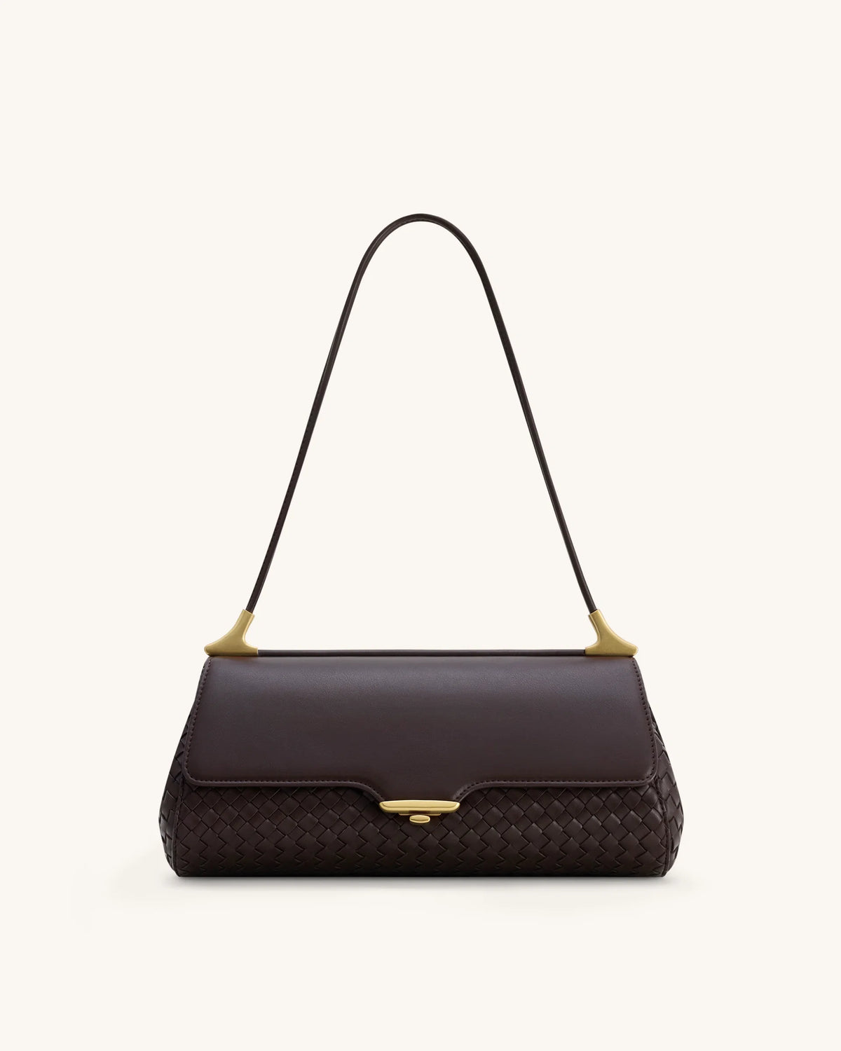 JW PEI Eloise Woven Shoulder Bag - Dark Brown