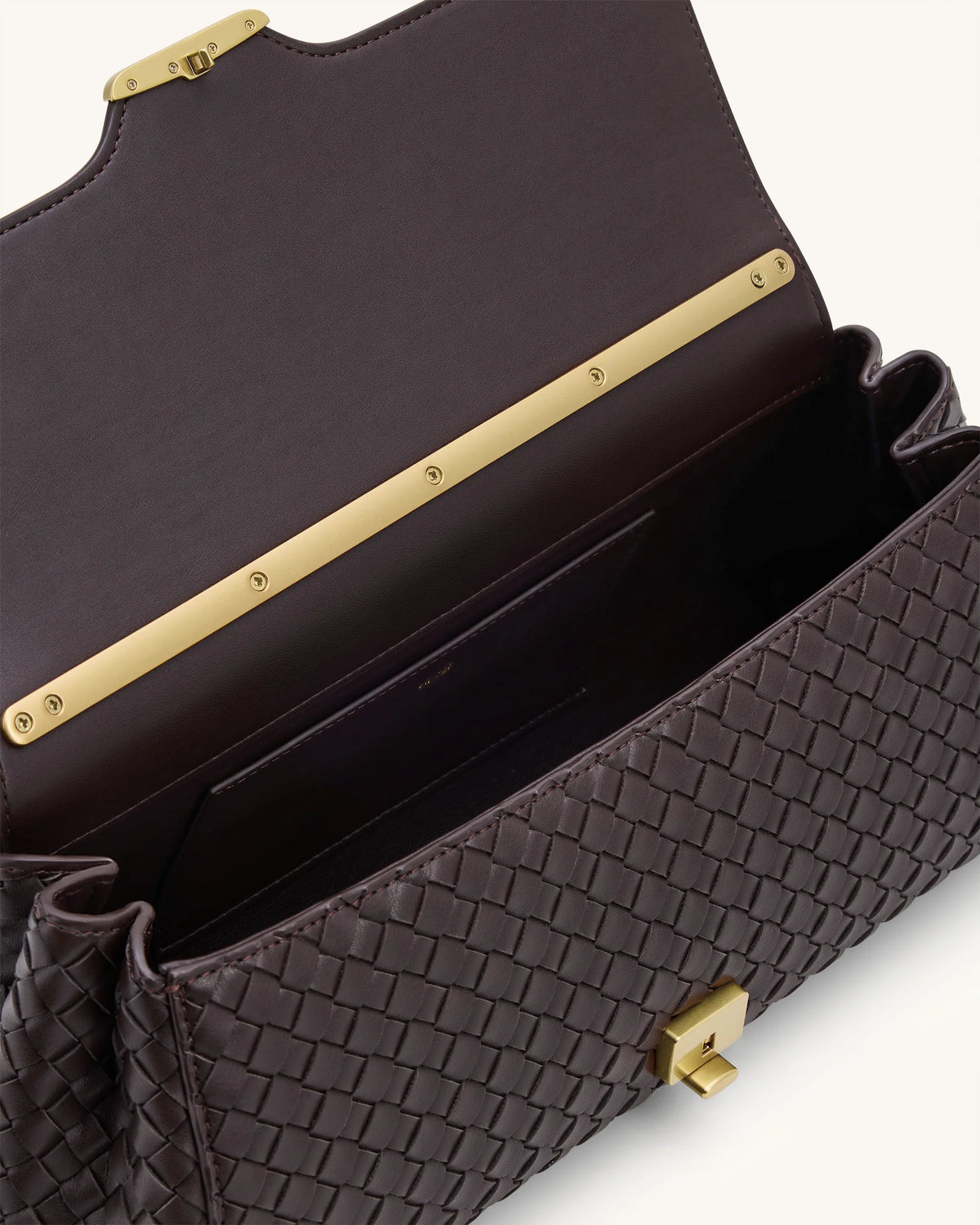 JW PEI Eloise Woven Shoulder Bag - Dark Brown