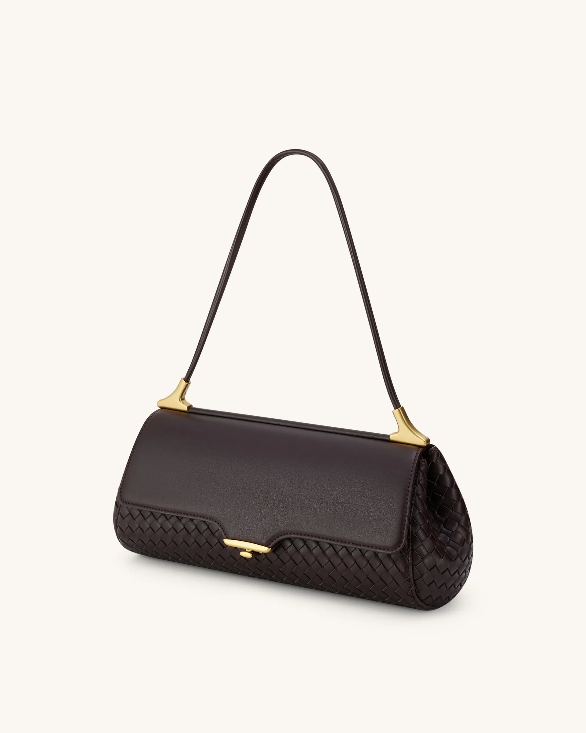 JW PEI Eloise Woven Shoulder Bag - Dark Brown – Kanadadan Kapına