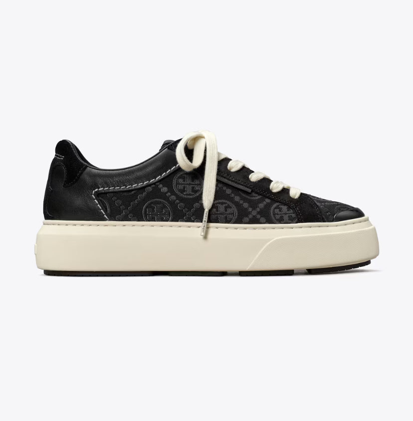 TORY BURCH T MONOGRAM LADYBUG SNEAKER - INVERTED BLACK/PERFECT BLACK