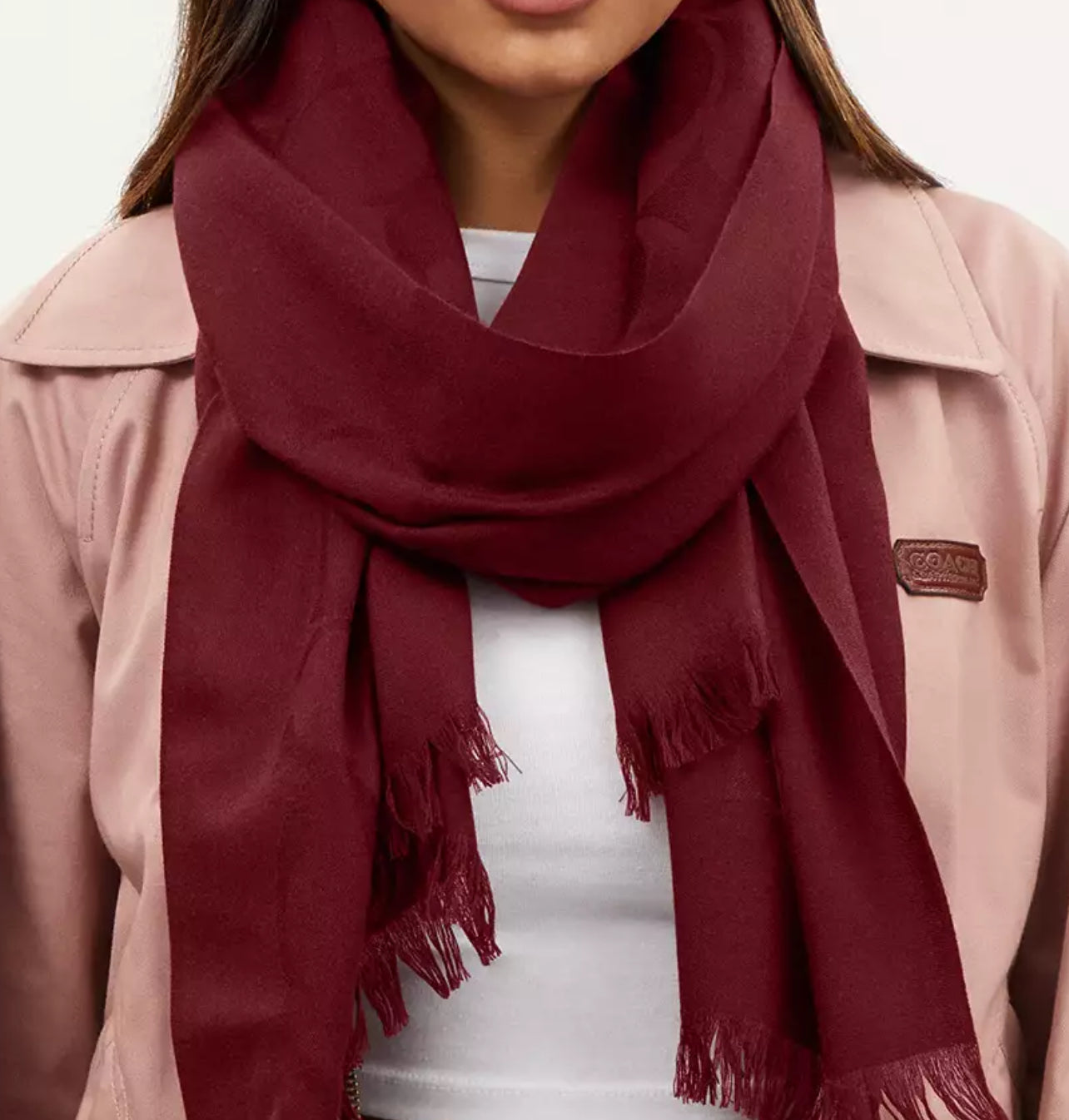 Coach Signature Wrap - Burgundy - HEMEN TESLİMDE