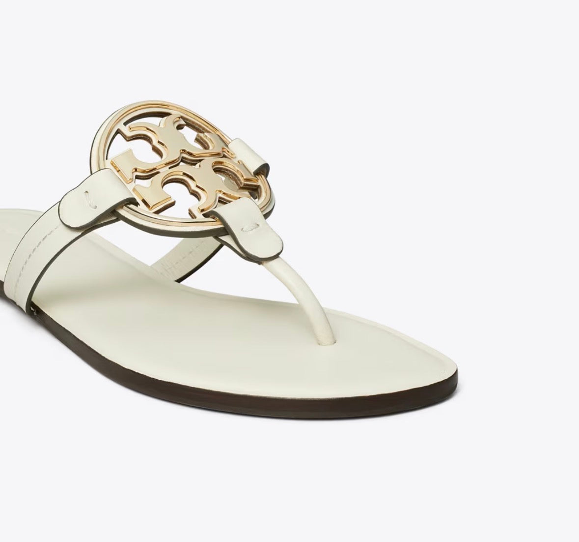 TORY BURCH METAL MILLER SANDAL  - light cream / gold