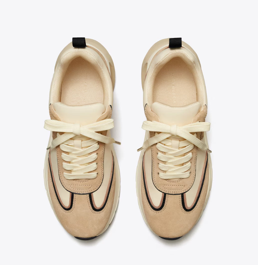 TORY BURCH GOOD LUCK TRAINER - FRENCH PEARL/LINO