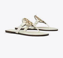 TORY BURCH METAL MILLER SANDAL  - light cream / gold