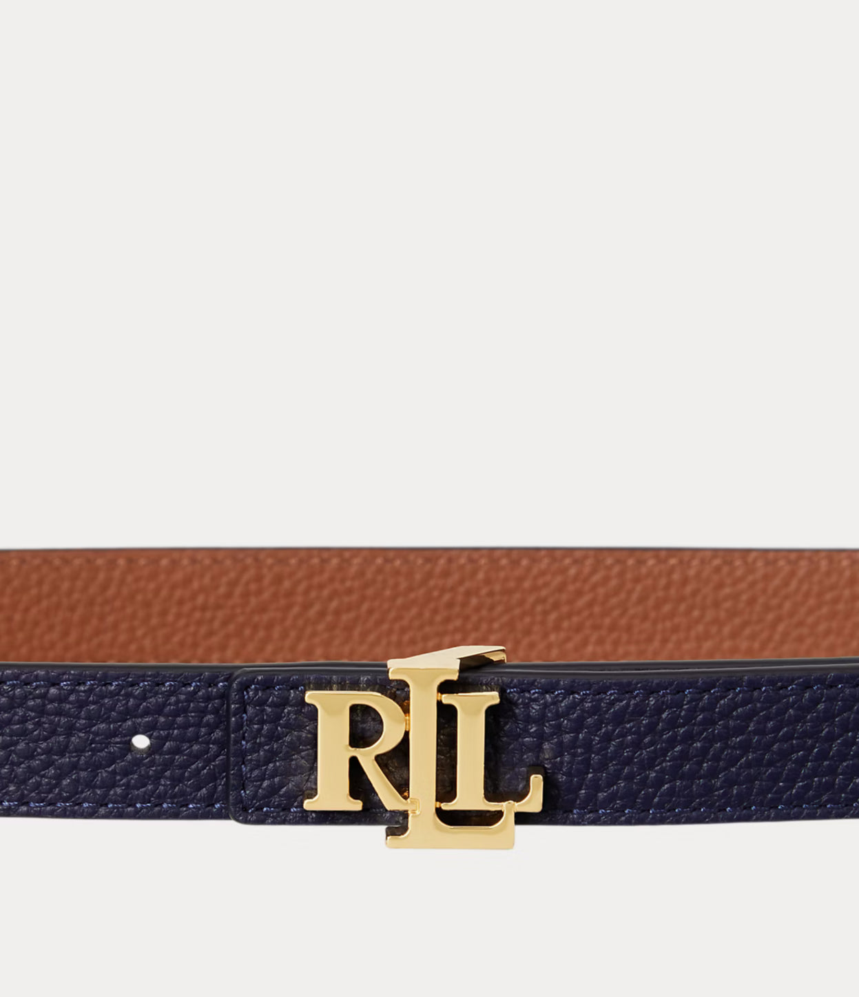 Ralph Lauren Logo Reversible Leather Skinny Belt Refined Navy/Lauren Tan Çift Taraflı Kadın Deri Kemer (2cm)- Hemen Teslimde