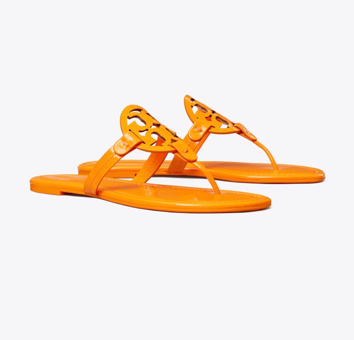 TORY BURCH MILLER PATENT SANDAL  -  orange citrus