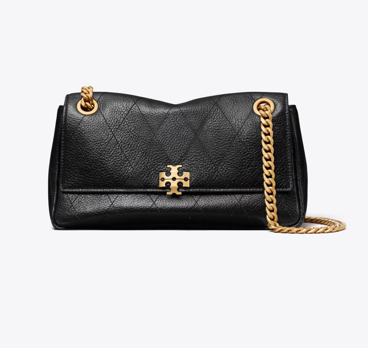 TORY BURCH SMALL CHARLIE QUILTED SHOULDER BAG - black