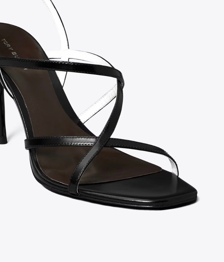 TORY BURCH MULTI-STRAP HEELED SANDAL  -  perfect black