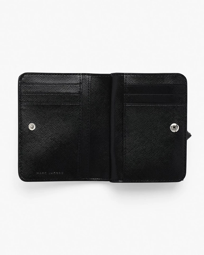 Marc Jacobs The Utility Snapshot Mini Compact Wallet Black/ White Deri Cüzdan