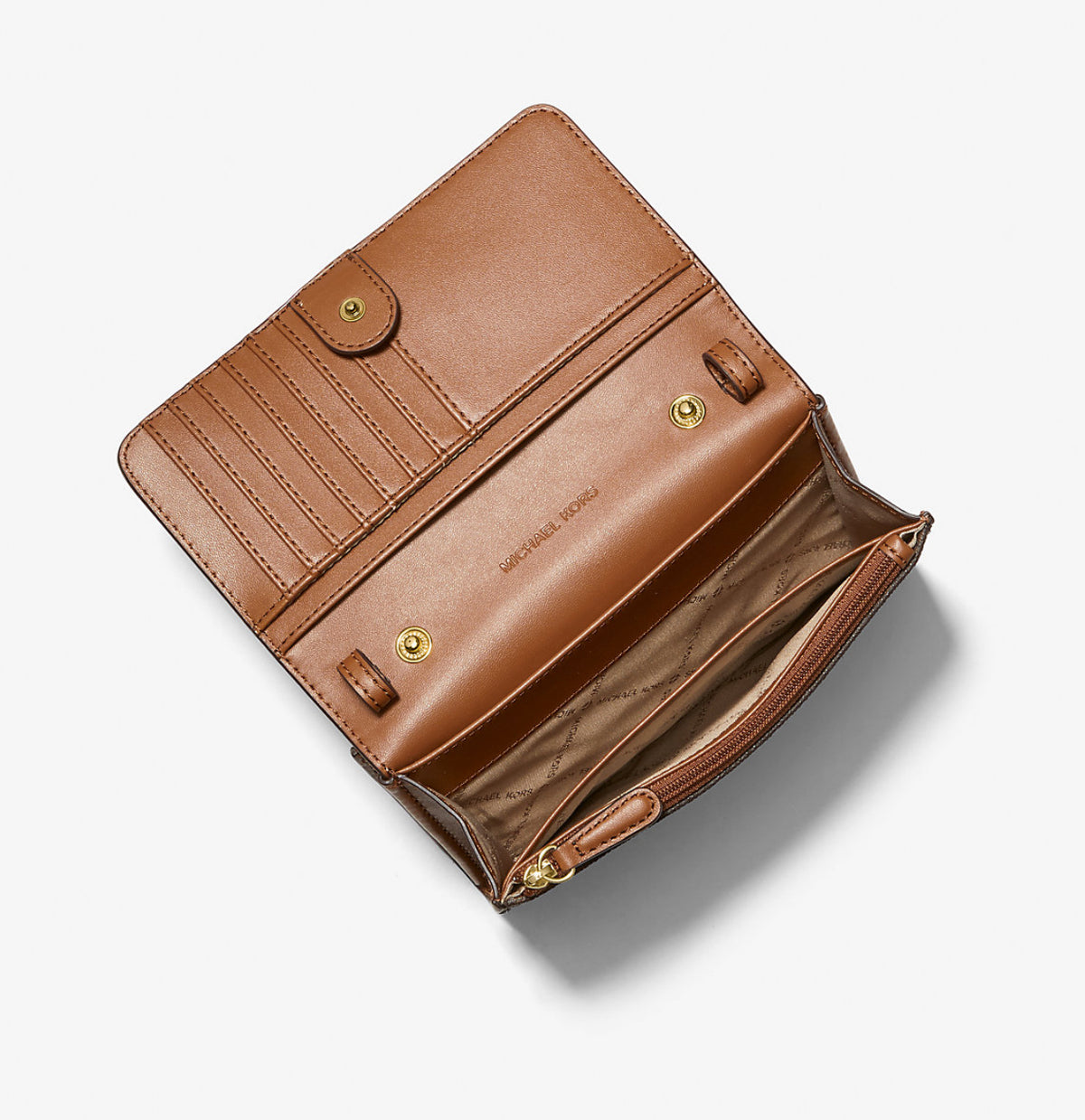 Michael Kors Jet Set Travel Medium Logo Smartphone Crossbody Bag Brown