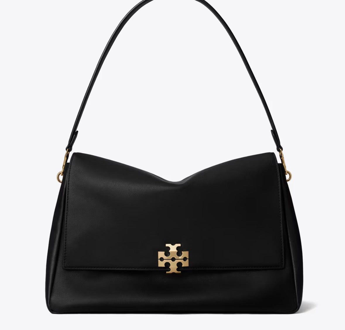 TORY BURCH LARGE CHARLIE SHOULDER BAG - black