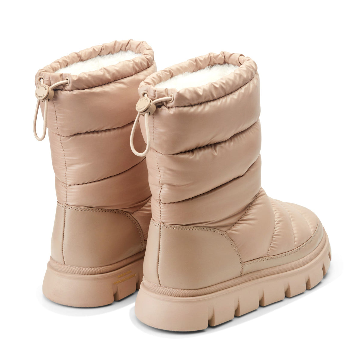 Hunter Women's Maribel Lug Sole Insulated Waterproof Snow Booties -  Light Natural Nylon