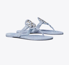 TORY BURCH MILLER PRINTED SUEDE SANDAL  -  blue cloud