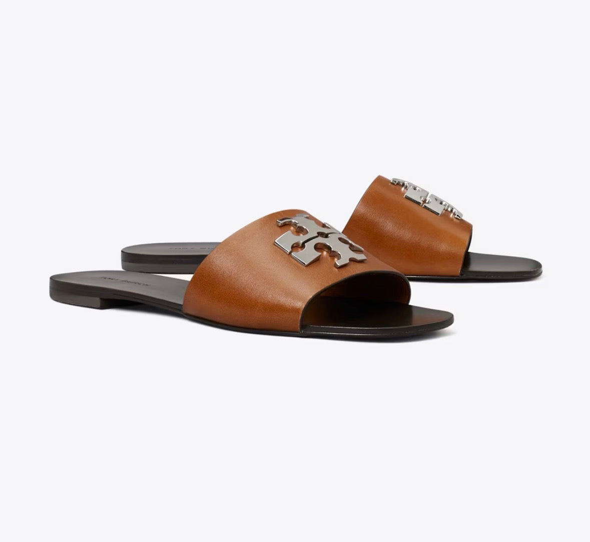 TORY BURCH CHARLIE CUOIO SLIDE  -  classic cuoio