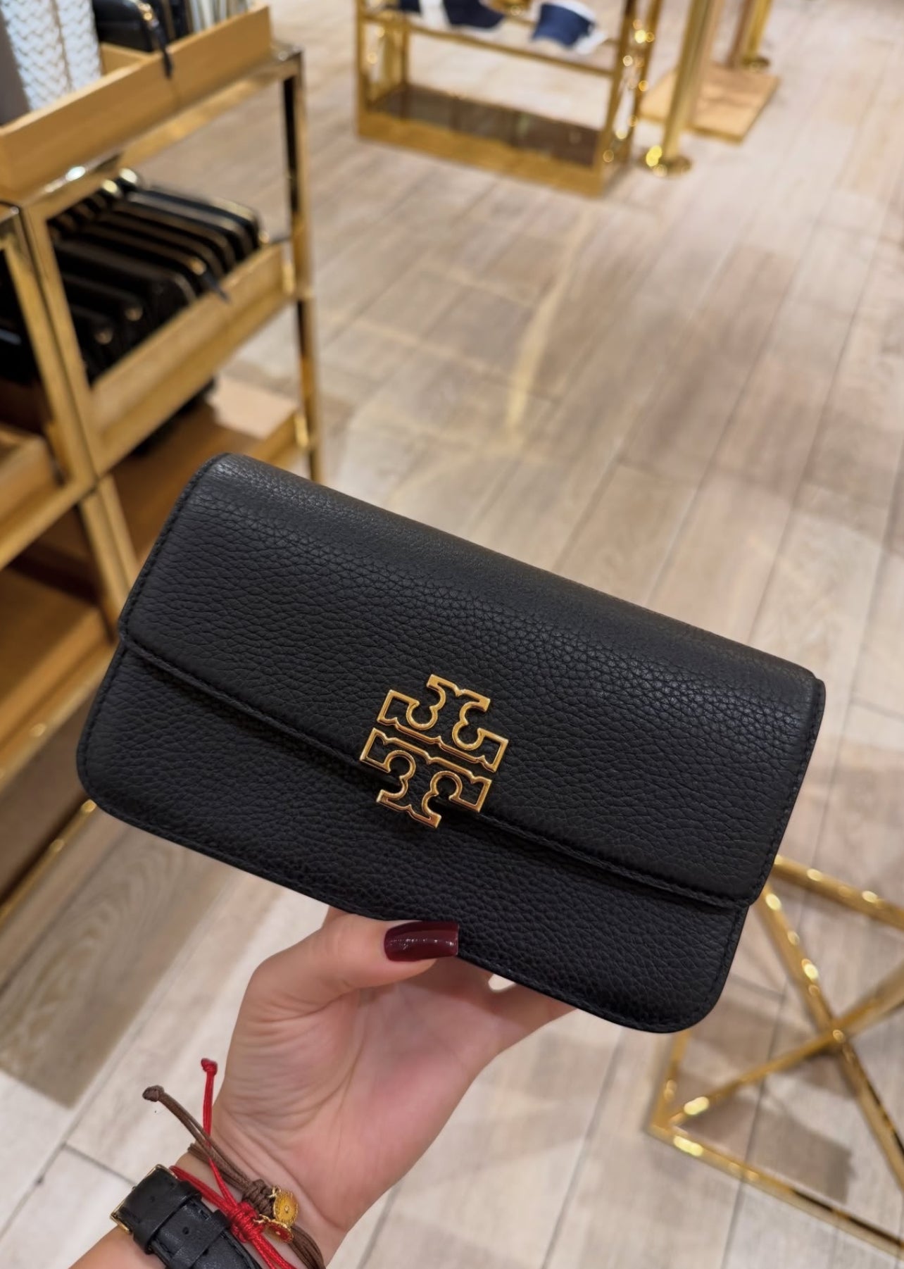 Tory Burch Britten Chain Convertible Wallet With Wristlet Black Kadın Deri Çanta - Hemen Teslimde