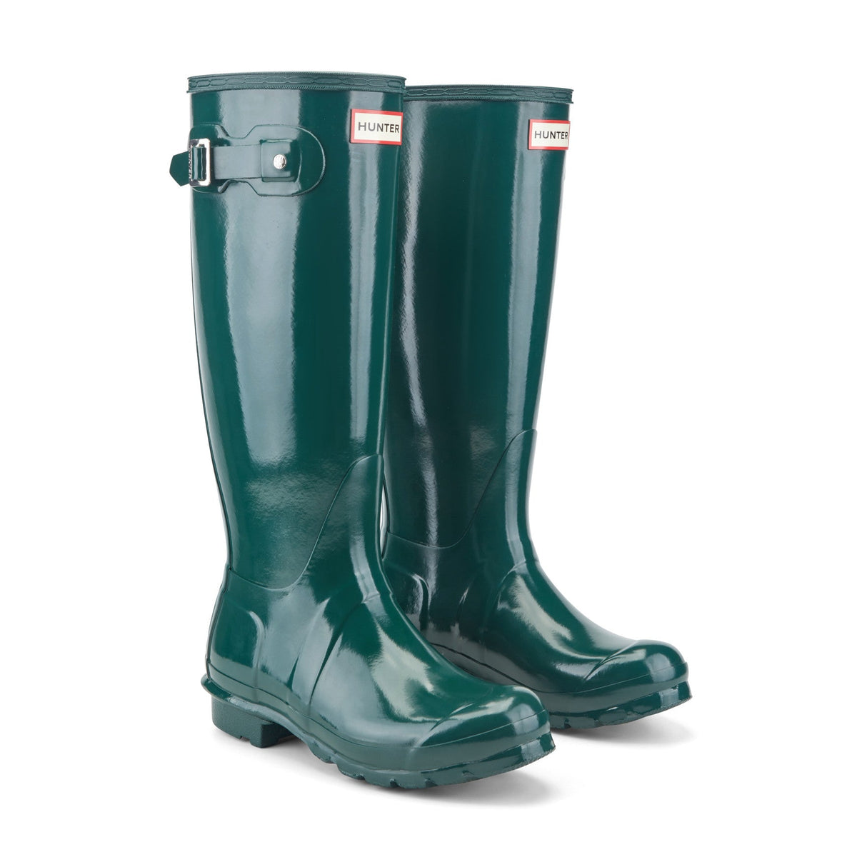 Hunter Women's Original Tall Gloss Rain Boots -Dark Green Gloss