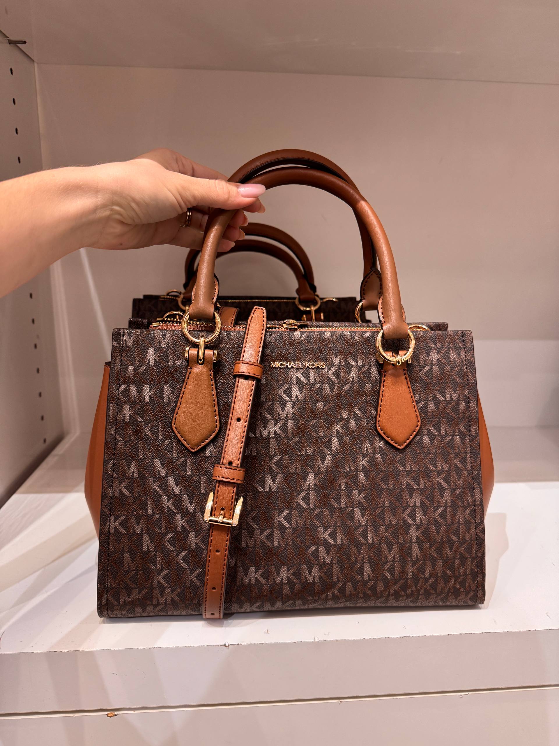 Michael Kors Marilyn Medium Signature Logo Convertible Satchel