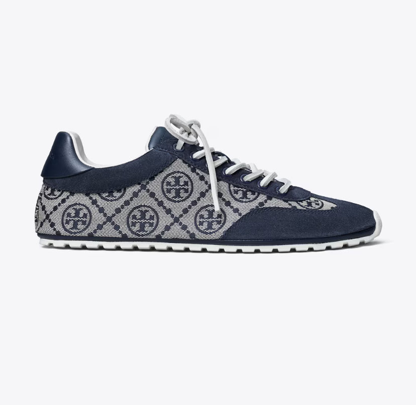 TORY BURCH T MONOGRAM FIELD SNEAKER -  Navy T Monogram / New Navy