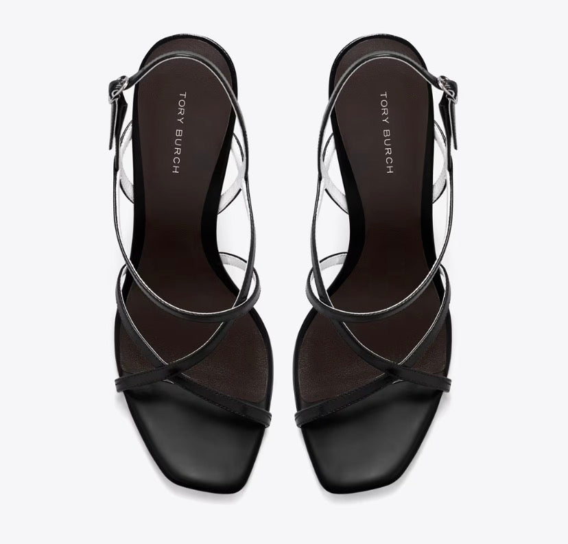 TORY BURCH MULTI-STRAP HEELED SANDAL  -  perfect black
