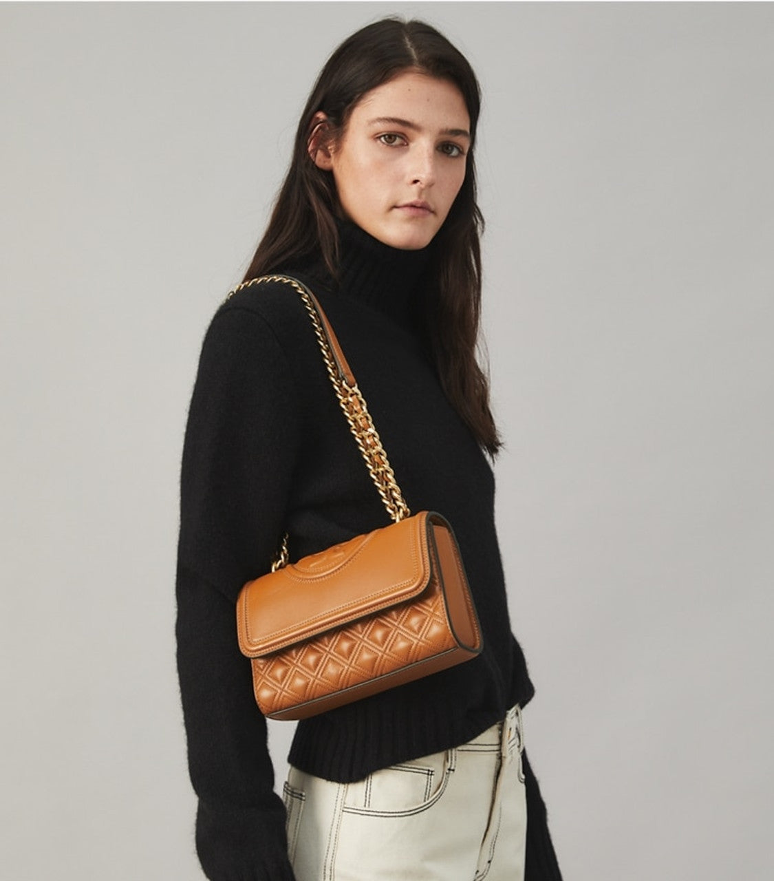 TORY BURCH SMALL FLEMING CONVERTIBLE SHOULDER BAG KOBICHA - HEMEN TESLİMDE