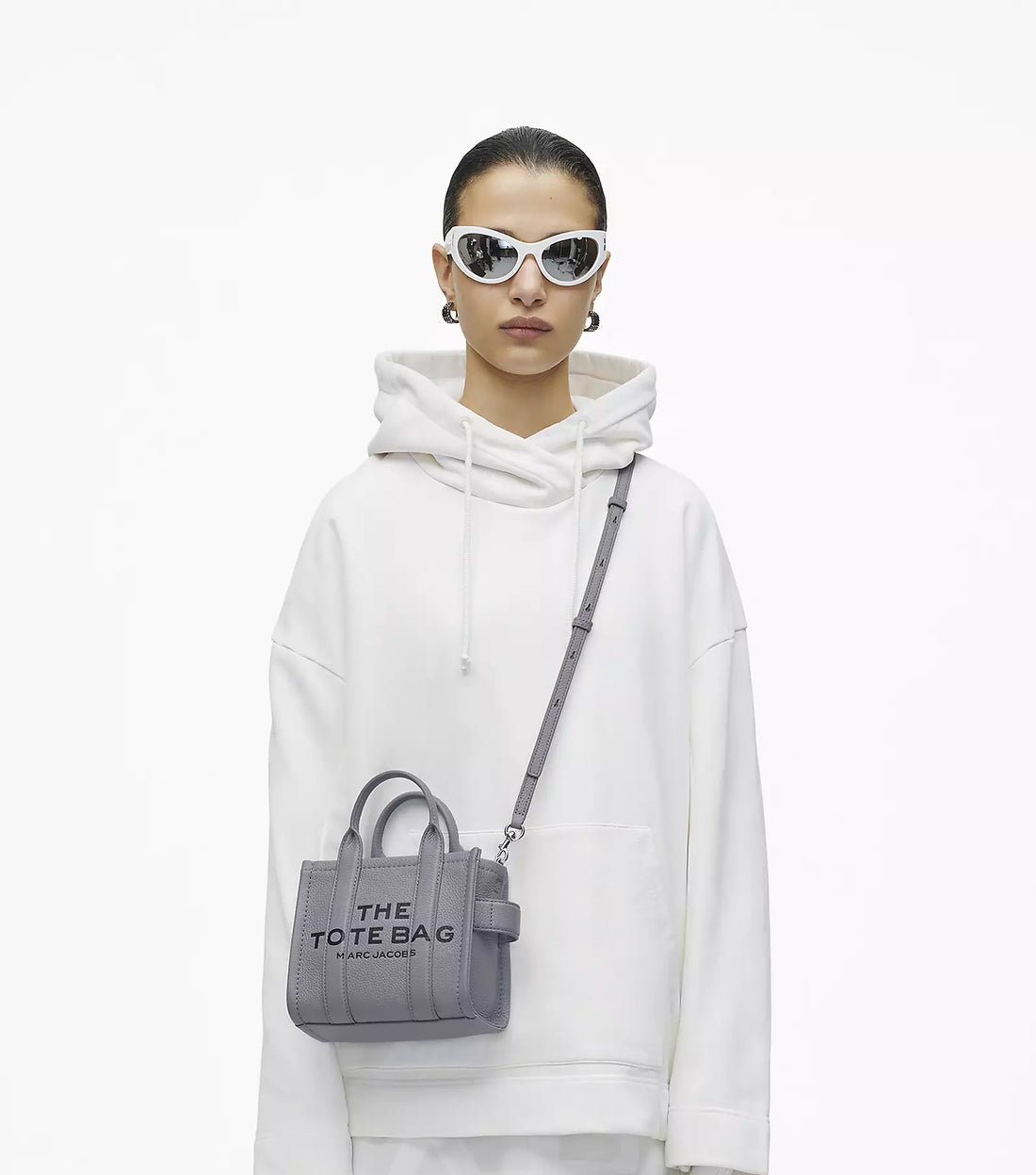 Marc Jacobs The Leather Mini Tote Wolf Grey Kadın Çanta