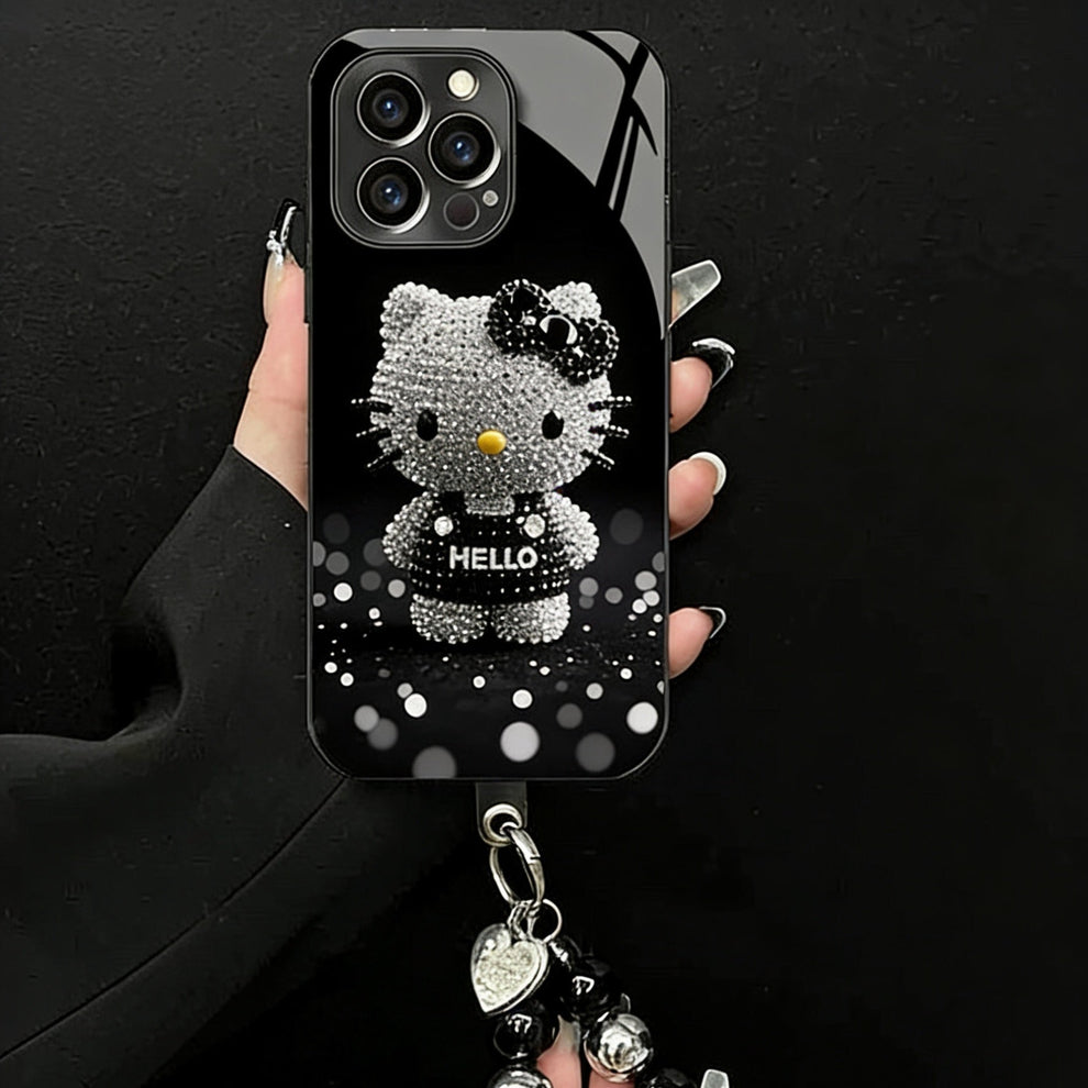 Aieda Sparkling Rhinestone Hello Kitty Bracelet Phone Case