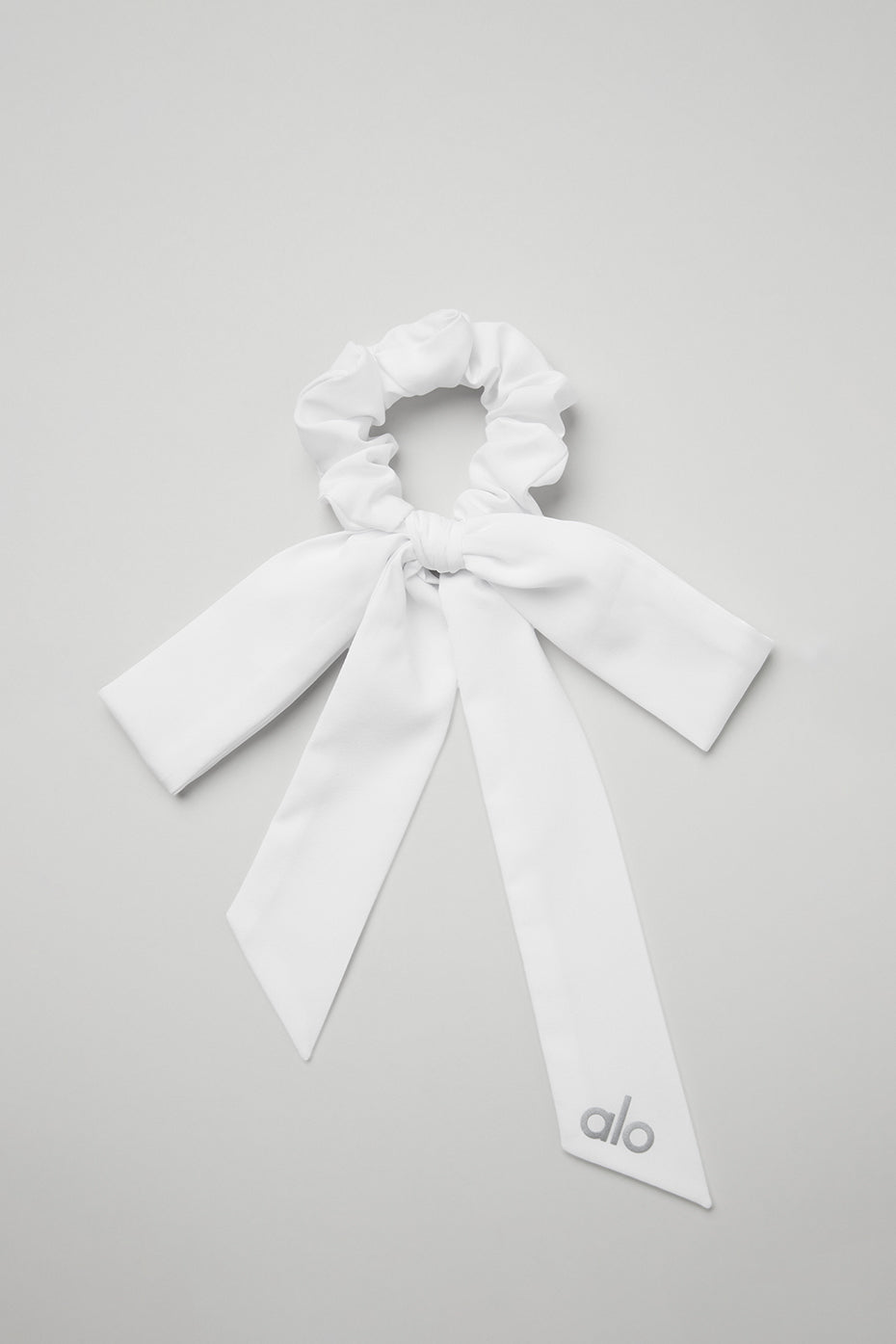 Alo Yoga Love Knots Tie Scrunchie  -  White