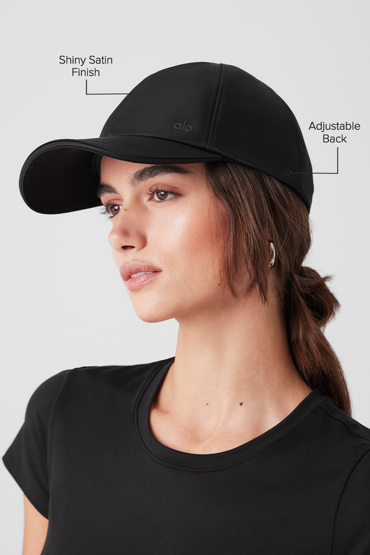 Alo Yoga Satin Off-Duty Cap  -  Black