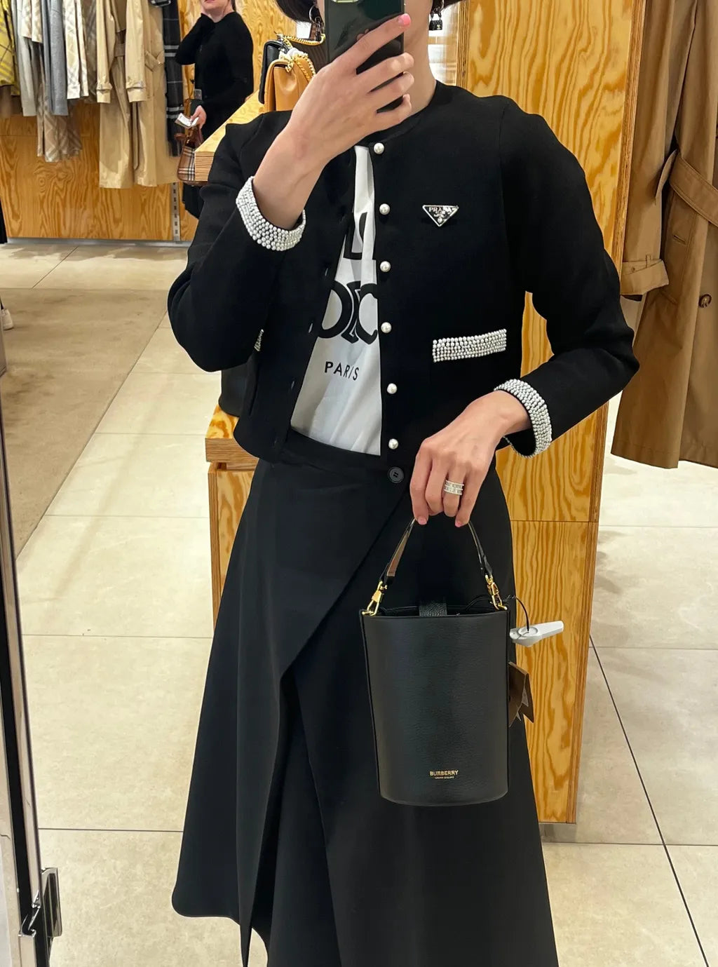 Burberry Bucket Black Bag
