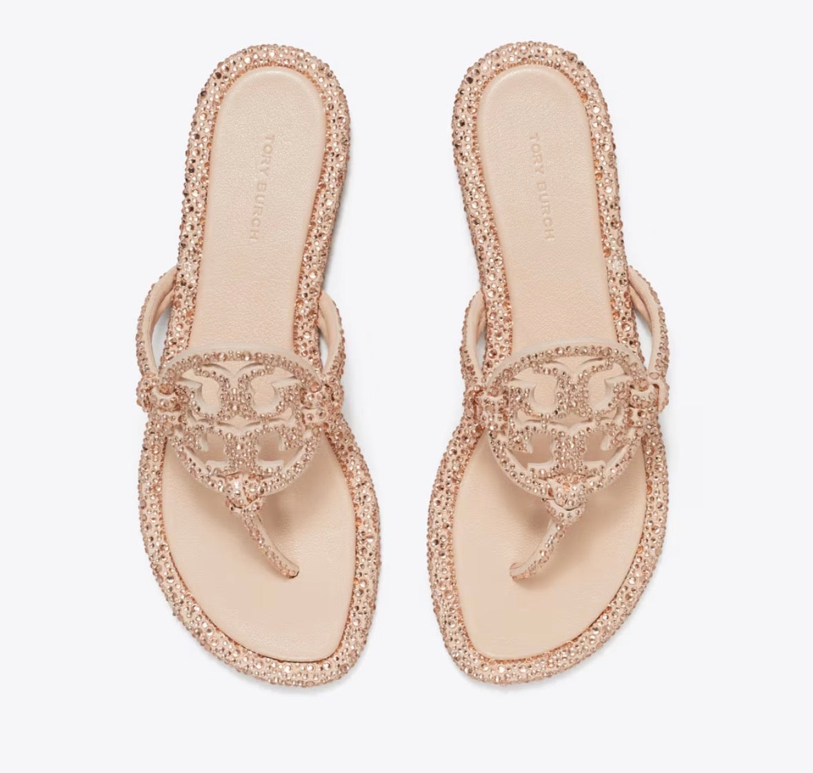 TORY BURCH MILLER CRYSTAL KNOTTED SANDAL  -  rose pink