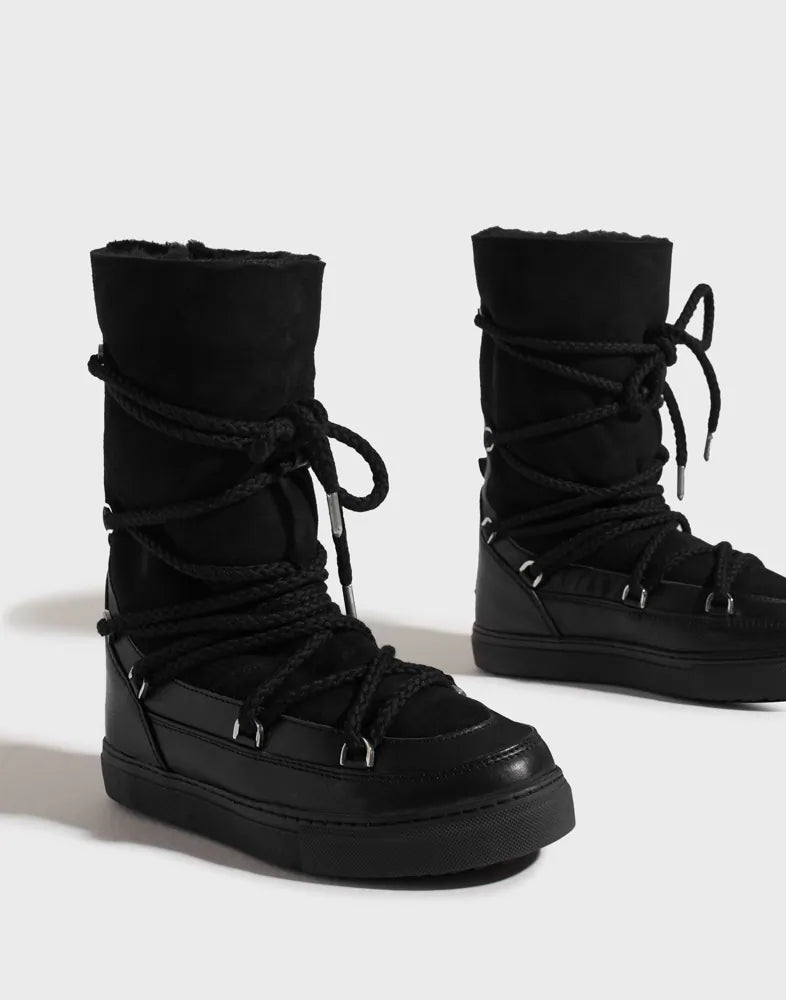 INUIKII Classic High Laced Black Kadın Botu