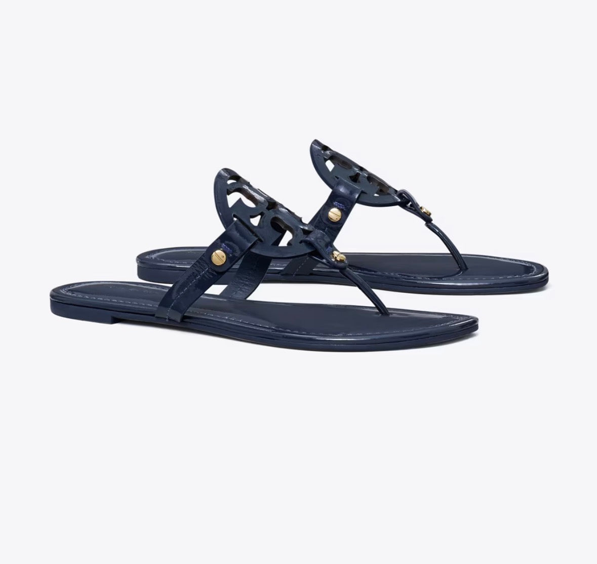TORY BURCH MILLER PATENT SANDAL  - perfect navy