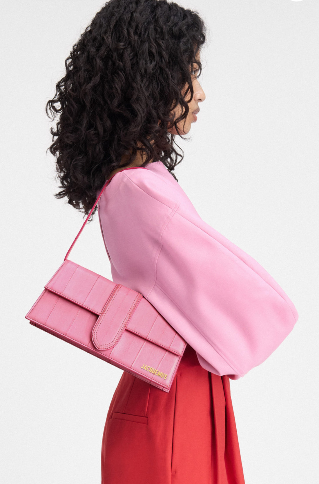 Jacquemus Pale Pink Le Bambino Long Kadın Deri Çanta