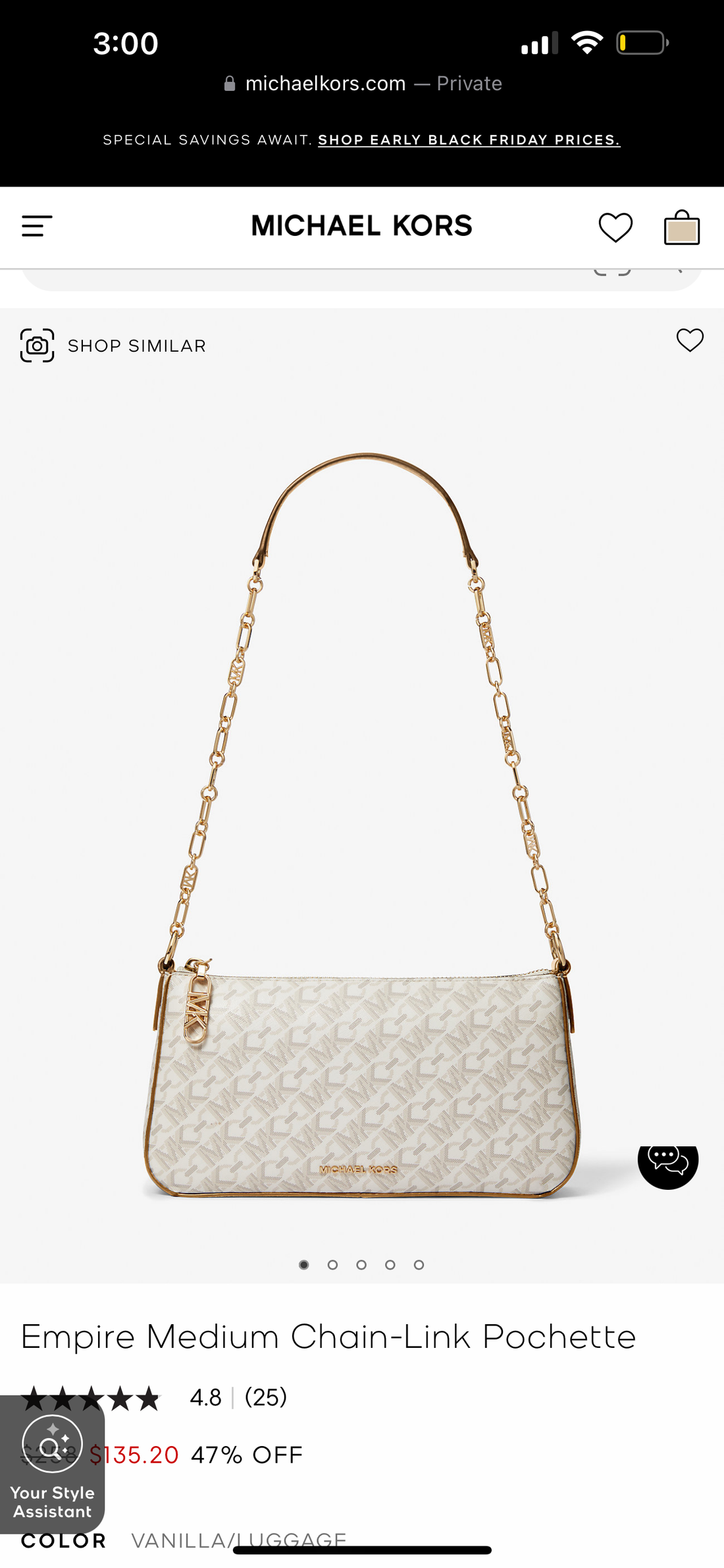 Michael Kors Empire Medium Chain-Link Pochette