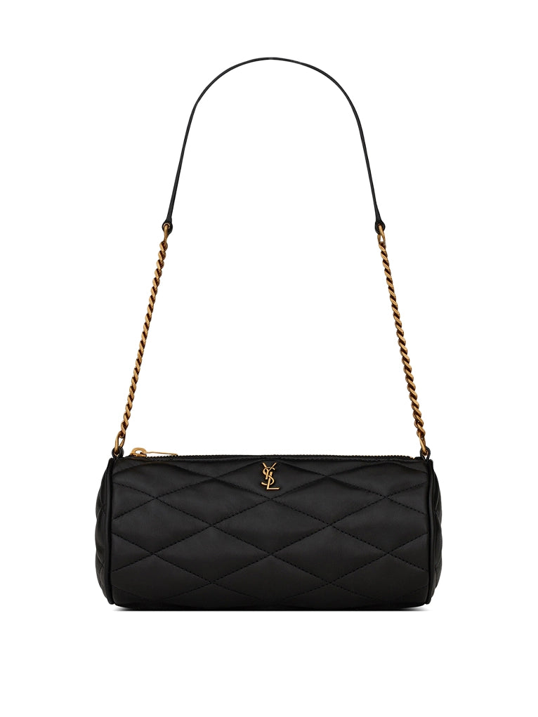 YSL SAINT LAURENT - SADE MINI TUBE BAG IN QUILTED LAMBSKIN BLACK
