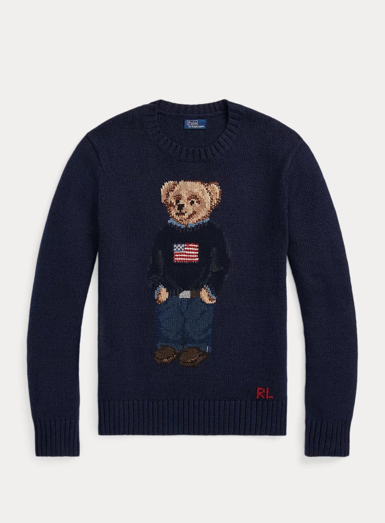 Ralph Lauren Polo Bear Cotton-Linen Sweater-Navy Multi