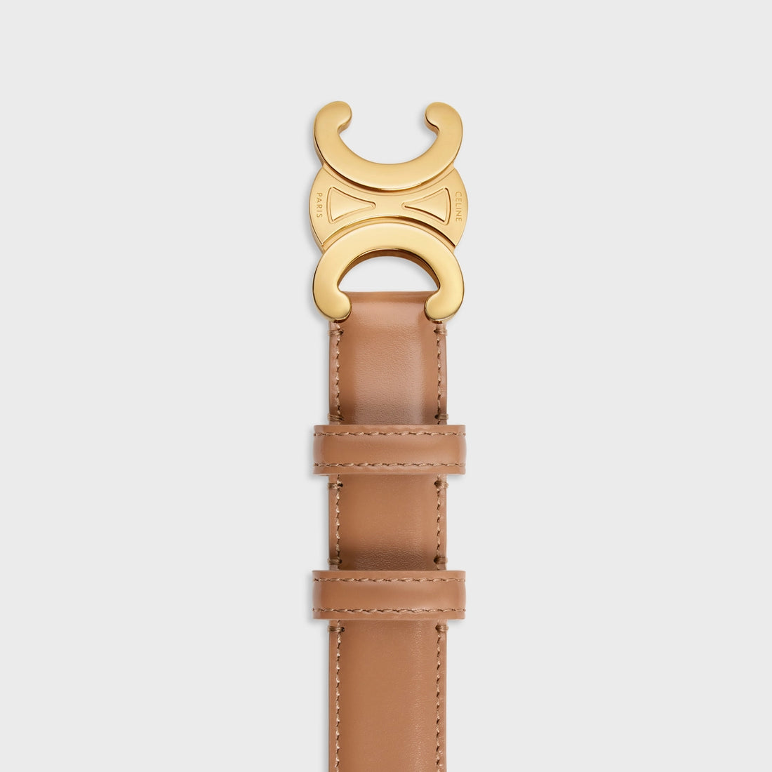 CELINE MEDIUM TRIOMPHE BELT IN TAURILLON LEATHER BRONZE