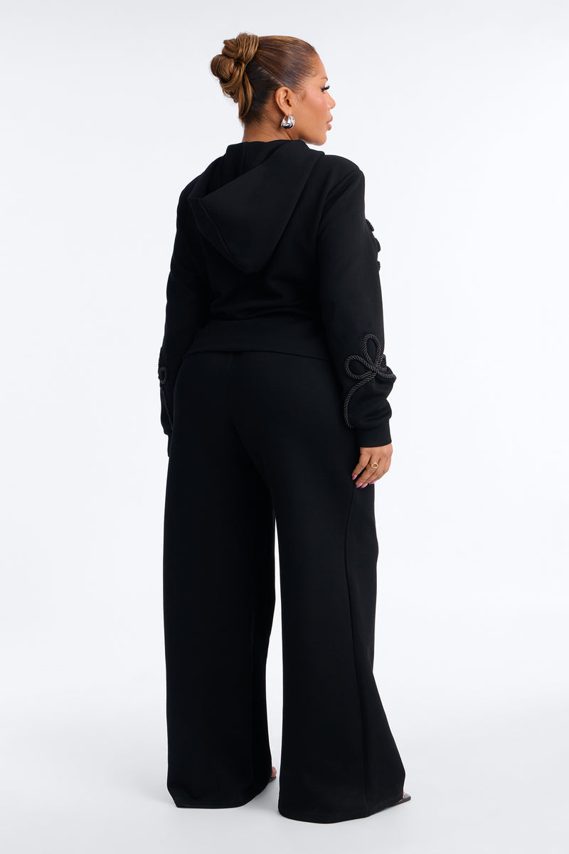 Marin Embroidered Pant Set-Black