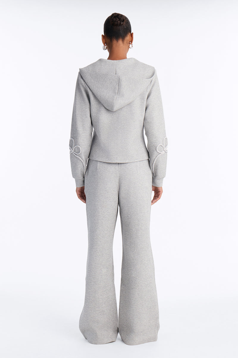Marin Embroidered Pant Set-Heather Grey